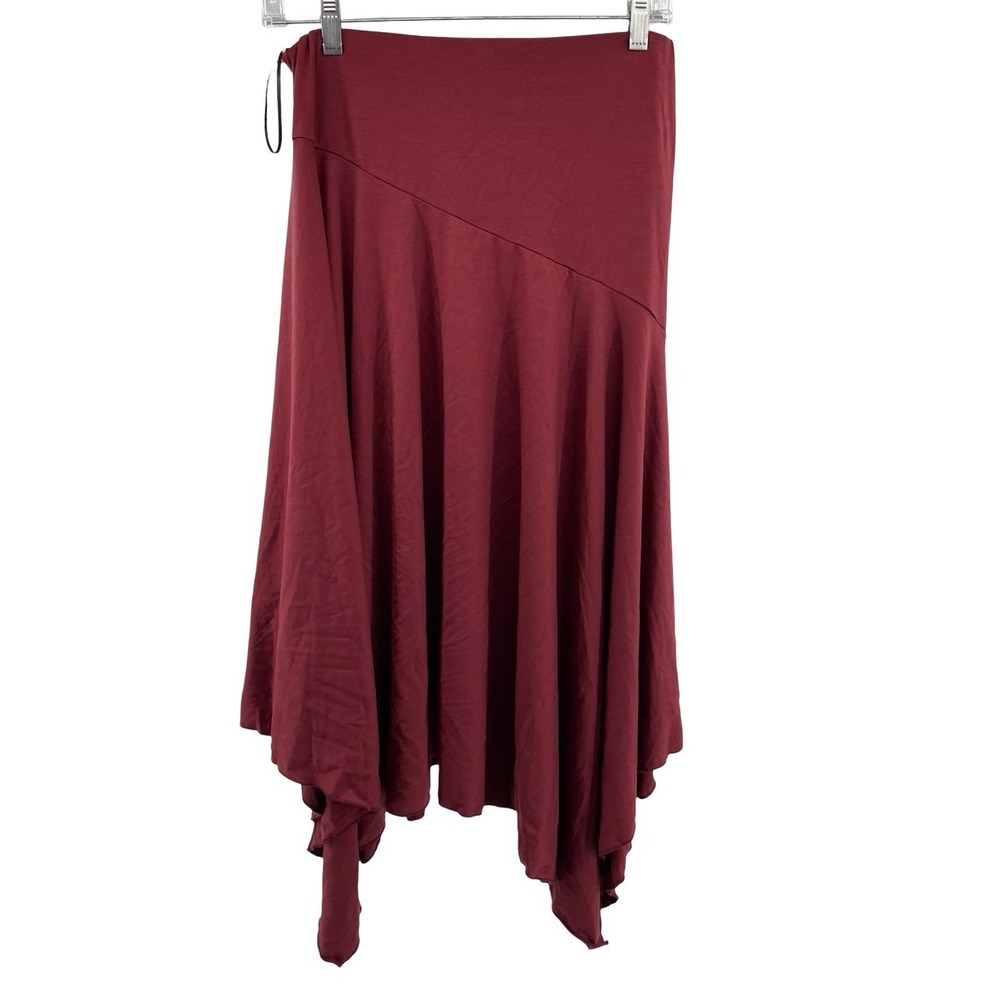 Reformation Women's Skirt Asymmetrical Burgundy Jersey XS